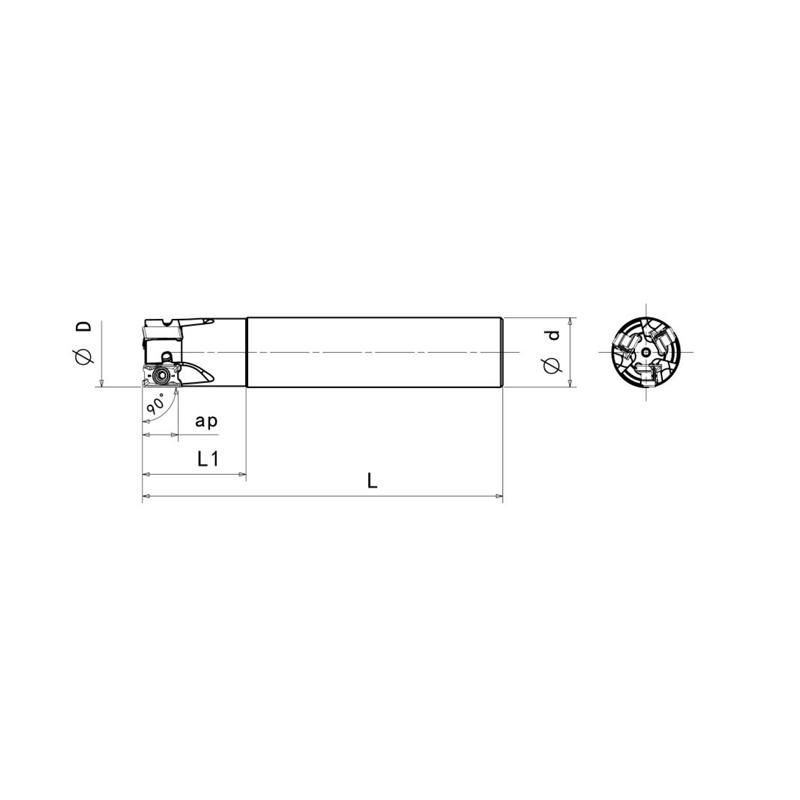  立铣刀，Kr=90°