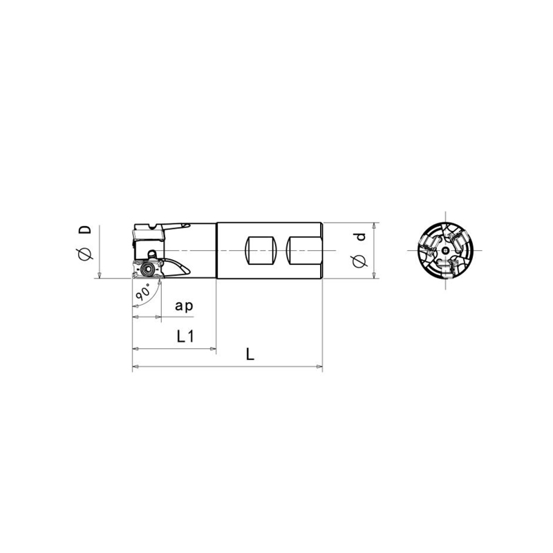  立铣刀，Kr=90°